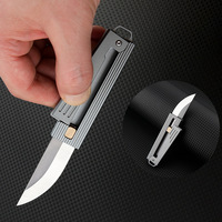 Couteau de poche EDC mini en acier D2 avec manche en aluminium OEM pour la survie, la chasse, le camping, la pêche, le bricolage