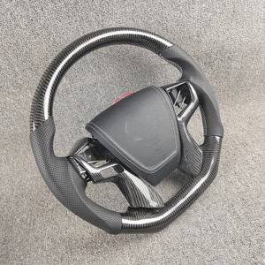 พวงมาลัยคาร์บอนไฟเบอร์หรูหราสำหรับโตโยต้า Alphard/<span class=keywords><strong>vellfire</strong></span>/ Crown-ยังคงควบคุมจากโรงงานและตัวเลือกการให้ความร้อน - Product Image 5