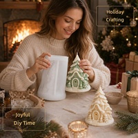 Nouveau moule en silicone pour bougie parfumée en forme de maison de Noël, moule en silicone irrégulier pour bougie de Noël DIY