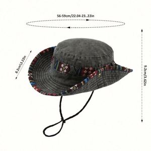 Chapeau Bob en Jean Style Western pour Homme avec Large Visière pour la Pêche, les Loisirs en Plein Air et la Randonnée Printemps-Été - Product Image 3