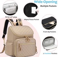 Sac d'extérieur Sac à couches de grande capacité Sac à dos avec boucle de poussette Sac de voyage résistant à l'eau pour bébé avec poches isolées