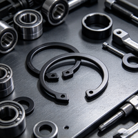 Gourd Shaped External Circlip 65Mn Spring Steel Shaft Snap Retaining Ring Black Oxide Coating for Mechanical Shaft Assembly