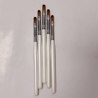 Logo personnalisé 3D Nail Art Pinceau Kolinsky Gel Acrylique Pinceaux Nail Liner Peinture Stylo Couleur Rose Acrylique Poignée Boîte Emballage