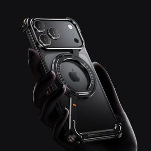 Funda de Teléfono Metálica sin Marco de Aluminio en Forma de Z con Soporte de Anillo y Soporte Magnético para iPhone 17 Pro Max 17 Air - Product Image 5