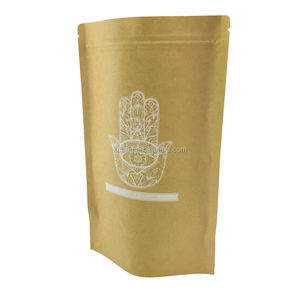 Sachet refermable en papier kraft naturel avec doublure en aluminium pour snacks, café, fèves <span class=keywords><strong>de</strong></span> <span class=keywords><strong>cacao</strong></span> et mélanges - Product Image 5