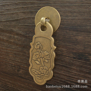 Poignée de tiroir en cuivre, style chinois, design Lotus, couleur Bronze, accessoire de meuble durable - Product Image 2