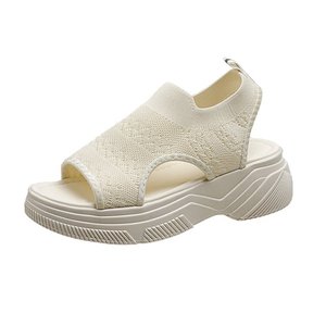 Summer New Matsuke Semelle épaisse Solid Mesh <span class=keywords><strong>Fly</strong></span> Weave Sandales respirantes Loisirs Sports Sandales de plage pour femmes - Product Image 5