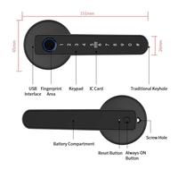 Serrure intelligente à empreinte digitale pour porte en bois, ouverture à une main, mot de passe Tuya, pour usage professionnel, approvisionnement direct usine