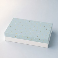 Boîte cadeau rigide et robuste bleu poussière avec couvercle à confettis pour cartes de citations, impression personnalisée, qualité supérieure, vente en gros, directement de l'usine
