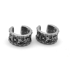 yunnique Tibetan Silver <b>Cuff</b> <b>Earrings</b> Screw Design For Men And Women Fashion Jewelry - Product Image 5