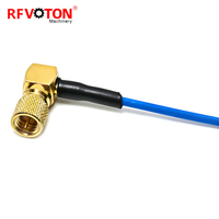 Pasokan Pabrik Konektor RF Sudut Kanan 10-32 Male untuk Kabel Coax RG178 Biru 50 Ohm Frekuensi Tinggi