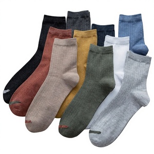 Calze da Uomo per Piedi Larghi, Vestibilità Comoda, Stile Britannico, in Cotone, Lunghezza Media, Anti-Odore, per Autunno - Product Image 4