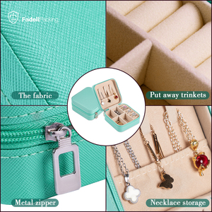 FADELI-caja de almacenamiento de joyas para mujeres y niñas, organizador portátil con cierre de tuerca para las orejas, de cuero PU, cajas pequeñas de joyería de viaje, gran oferta - Product Image 5