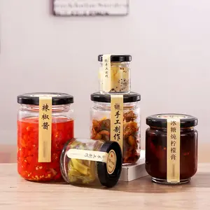 Jam Jars With Lids KDG Brand Food Packaging 100ml 300ml 500ml Empty Glass Honey Jam Jars With Screw Metal Lids