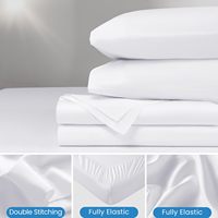 Parure de draps rafraîchissants 100 % Lyocell, multi-tailles, 4 pièces, soyeux, doux, respirant, 300 fils, résistant aux plis