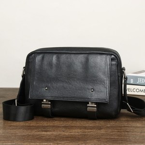 Men's Genuine Leather Crossbody <b>Bag</b> Solid Color Durable Everyday Use - Product Image 4