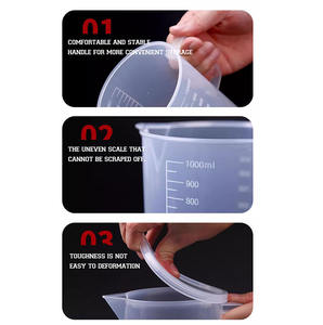 Werkseitig Hochwertiger Kunststoff-Messbecher Backwerk zeug becher 1000ml Kunststoff-Messbecher mit Griff - Product Image 5