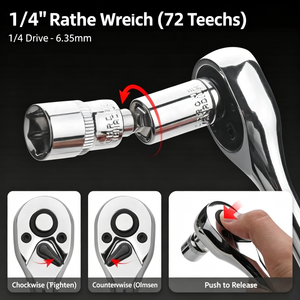 ชุดประแจบล็อก 40 ชิ้น ขนาด 1/4 นิ้ว ชุบโครเมียม สำหรับซ่อมรถยนต์ - Product Image 3