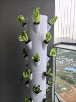 Système de culture hydroponique sans sol durable en ABS avec pompe d'irrigation, kit de tour aéroponique de jardin vertical à 7 niveaux