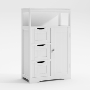 Gabinete de almacenamiento de baño de madera <span class=keywords><strong>Savoy</strong></span> sofisticado Superior Inweto espacio abundante perfecto para el hogar usando blanco/gris - Product Image 2