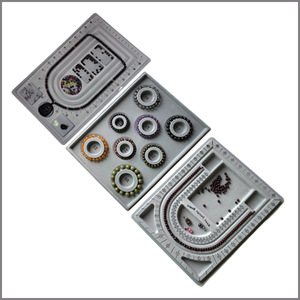 DIY Jewelry Tray Plastic Resin Bracelet Necklace Design Measuring Plate With Bead Size <b>Scale</b> For Handmade Jewelry Making - Product Image 1
