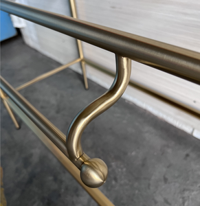 Lavabo de salle de bain Console en laiton avec trou de robinet unique Lavabo lavabo structure en acier peinture dorée pieds de meubles 2024 nouveau style - Product Image 3