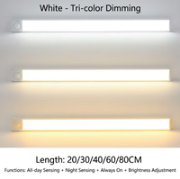 Lampu Kabinet LED Sensor Gerak PIR 3000K-6000K Peredupan Tanpa Tingkat 3 Warna, Kabinet Dapur Aluminium Alloy yang Dipasang di Dinding, Garansi 2 Tahun