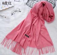 Écharpe Pashmina de Luxe pour Femmes, Couleur Unie, OEM 70*190, Hiver, avec Pompon