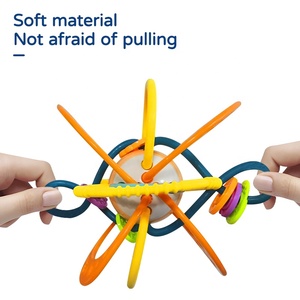Jouets à mâcher pour bébés de 6 à 12 mois, jouets de dentition suspendus, boule de hochet en Silicone, morsure, boule de préhension - Product Image 4