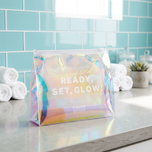 Bolsa de Cosméticos Holográfica de PVC Impermeable, Multifuncional, Portátil, Reutilizable, con Cierre, para Productos de Cuidado de la Piel y Belleza - Product Image 3