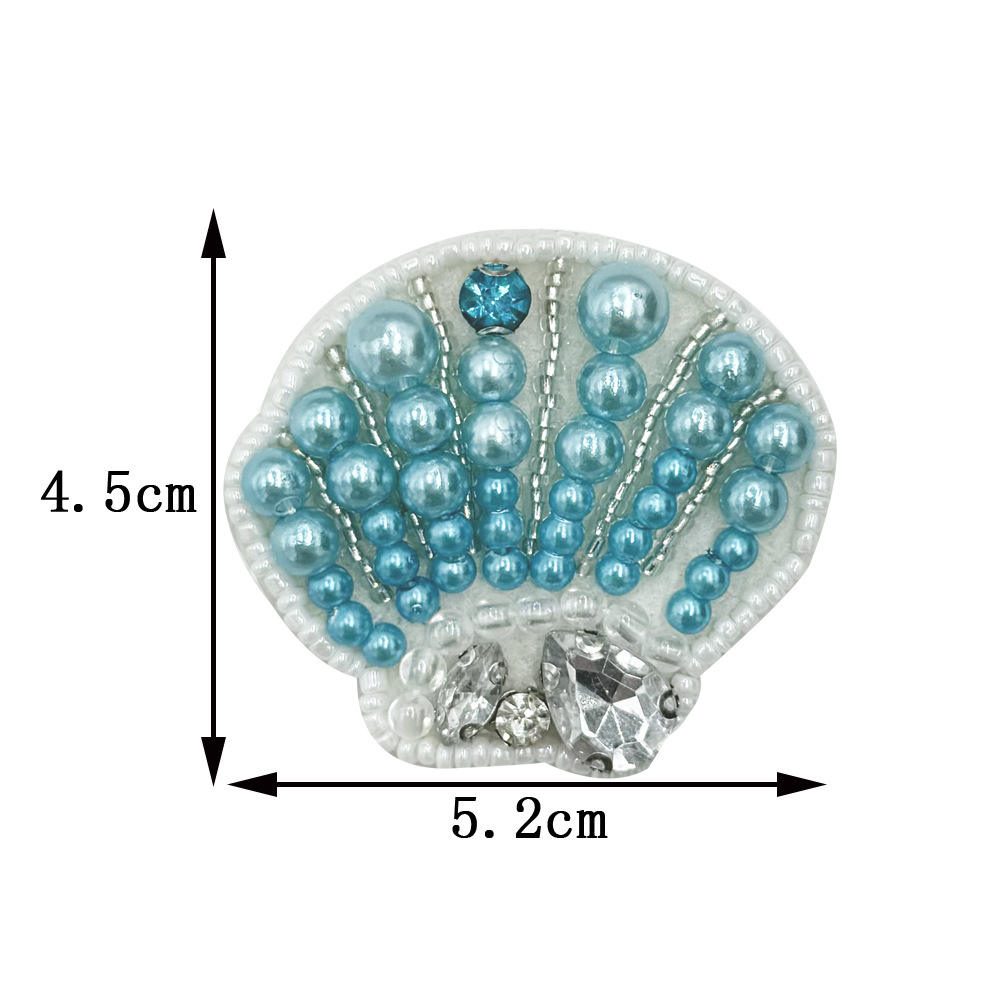 Type g (doit être cousu)-coquille-coquille bleue-cz616