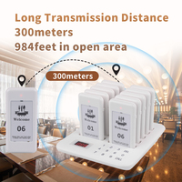 Système de téléavertisseur de restaurant sans fil blanc 10 téléavertisseurs Food Truck Black Buzzer Fast Food Shop Receiver Calling For Bar Cafe Shop