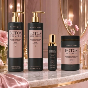Champú <span class=keywords><strong>y</strong></span> Acondicionador <span class=keywords><strong>con</strong></span> Keratina <span class=keywords><strong>y</strong></span> Botox Capilar Sin Sulfatos, Reparador, Aumenta el Brillo, Lavado Diario <span class=keywords><strong>para</strong></span> Cabello Encrespado <span class=keywords><strong>y</strong></span> Dañado - Product Image 2