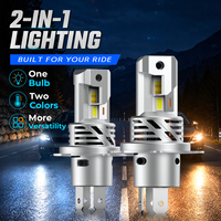 Ampoules de phare LED bicolores Gview GLU 2 en 1 toutes saisons 66W 10000LM 6000K Jaune halogène Faisceau 360° Vente en gros personnalisée