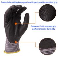 Guantes de Seguridad de Nitrilo Negros y Grises con Dedos Texturizados y Muñeca Tejida, Personalizados, SNELL N2501, para Construcción, Agricultura e Industria