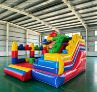 Toboggan gonflable commercial de qualité export pour enfants, équipement de jeu extérieur personnalisable directement de l'usine