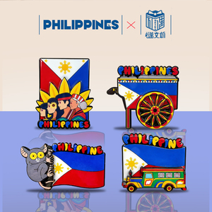 Magnete per Frigorifero con Tesoro Nazionale Filippino, Tarsier e Bandiera Nazionale, Elementi Popolari, Servizio di Design e Produzione Personalizzati - Product Image 3