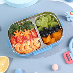 Lonchera de acero inoxidable Tedemei 304 con compartimentos para niños y estudiantes, lonchera portátil tipo bento con tapa - Product Image 4
