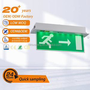 Luz de emergencia contra incendios Tuoming, luz de salida de emergencia LED personalizada, montada en la pared, de aluminio y acrílico, iluminación blanca, Ni-Cd - Product Image 1