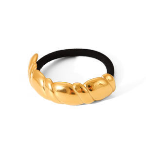 Nouvelle coiffure en acier inoxydable torsadé brillant haute élasticité Simple conception en métal femmes accessoires de cheveux - Product Image 1