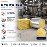 Couverture isolante écologique moderne en aluminium de 150 mm, laine de verre ignifuge certifiée ISO, rouleau d'isolation en fibre de verre