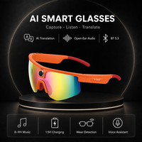 Lunettes intelligentes avec design cycliste, caméra 8MP, enregistrement vidéo 1080P, stabilisation EIS, WiFi 4, BT 5.3, double microphone