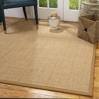 Tapis en Sisal Tissé Chevron Coloré en Fibres Naturelles, Largeur Intégrale, pour Salon, Vente en Gros Usine OEM ODM Personnalisée
