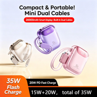 Nouvelle mini batterie externe électronique 10000 mAh, mince et portable, avec câble USB-C, Powerbanks 10000 mAh