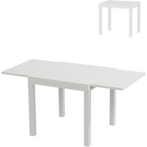 Espandibile 31 "-63" Patio <span class=keywords><strong>tavolo</strong></span> da pranzo Set esterno telaio in alluminio modello di <span class=keywords><strong>legno</strong></span> <span class=keywords><strong>bianco</strong></span> per 4-6 persone per il ponte del cortile - Product Image 1