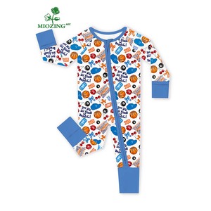 Miozing 	 Tutina per Neonati con Stampa Basket 100% Bambù Verde <span class=keywords><strong>Abbigliamento</strong></span> per Bambini con Motivo Personalizzato Vendita all'Ingrosso - Product Image 1