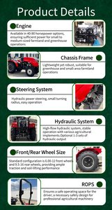 Tracteur spécialisé pour serres compactes 50 CV à 4 roues motrices avec moteur et pompe, profil bas pour espaces restreints - Product Image 2