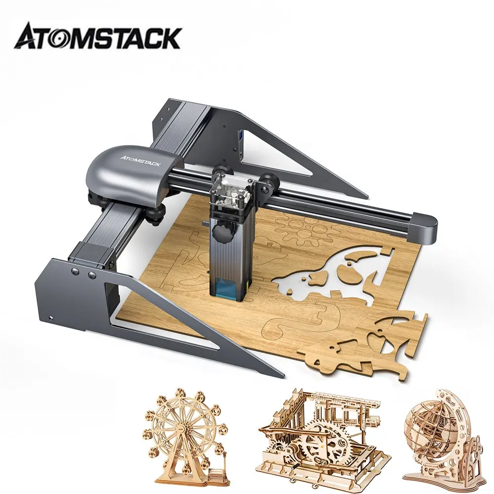 ATOMSTACK P7 M40 Plastik Akrilik Kecil, Mesin Pemotong Laser Portabel Pelat Nama Baja Tahan Karat