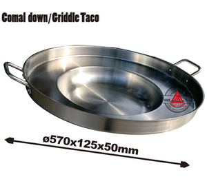 Wok Mexicano Cóncavo o Convexo de Acero Inoxidable de Alta Resistencia, Comals para Tacos CUSSFP-0154/0254 CDSSFP-0040/0057 Inoxi - Product Image 4