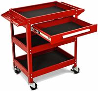 Chariot utilitaire en acier robuste à 3 niveaux, organisateur de rangement d'outils, chariot de rangement multifonction
